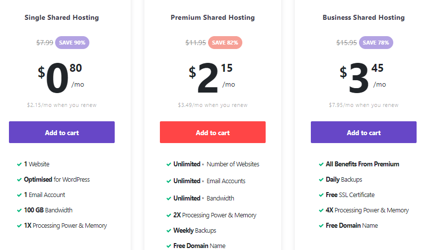 hostinger hosting plans
