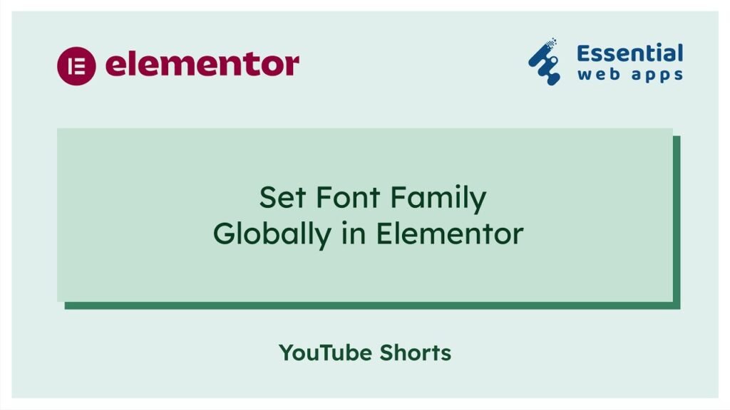 Set Elementor Global Fonts Change Global Fonts Elementor Tutorial