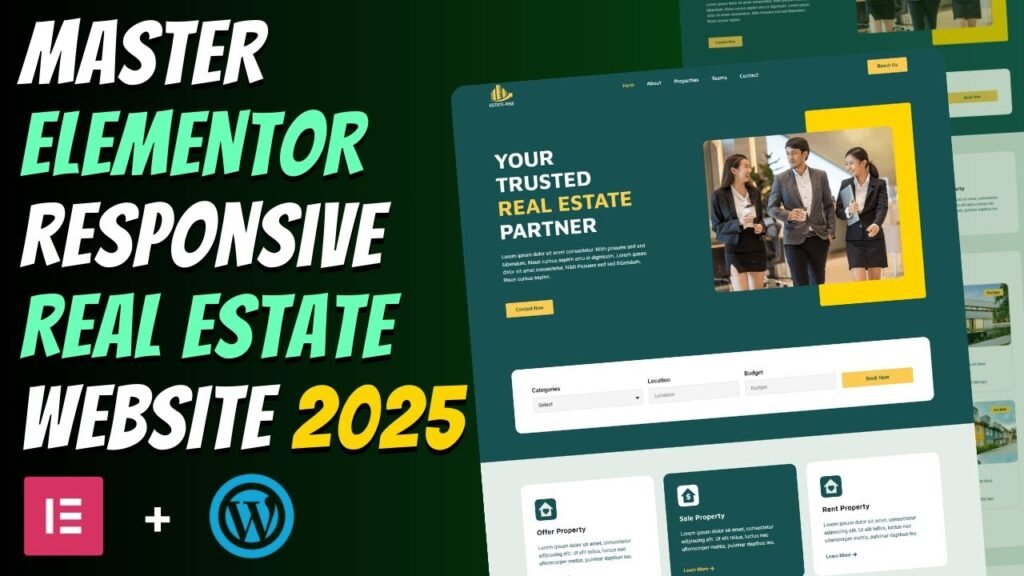 Complete Responsive REAL ESTATE WEBSITE using ELEMENTOR Wordpress Elementor